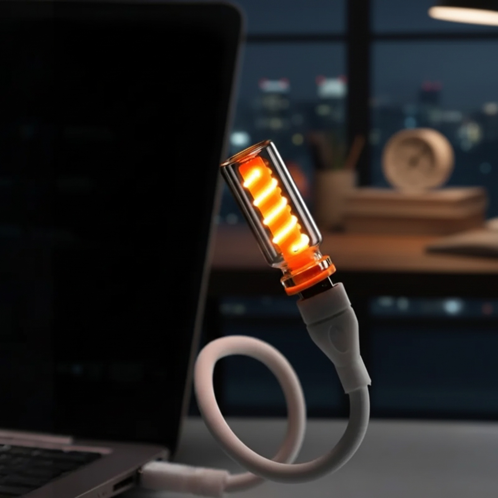 USB Glass Bottle Night Light for Desktop Decor, Ambient Lighting