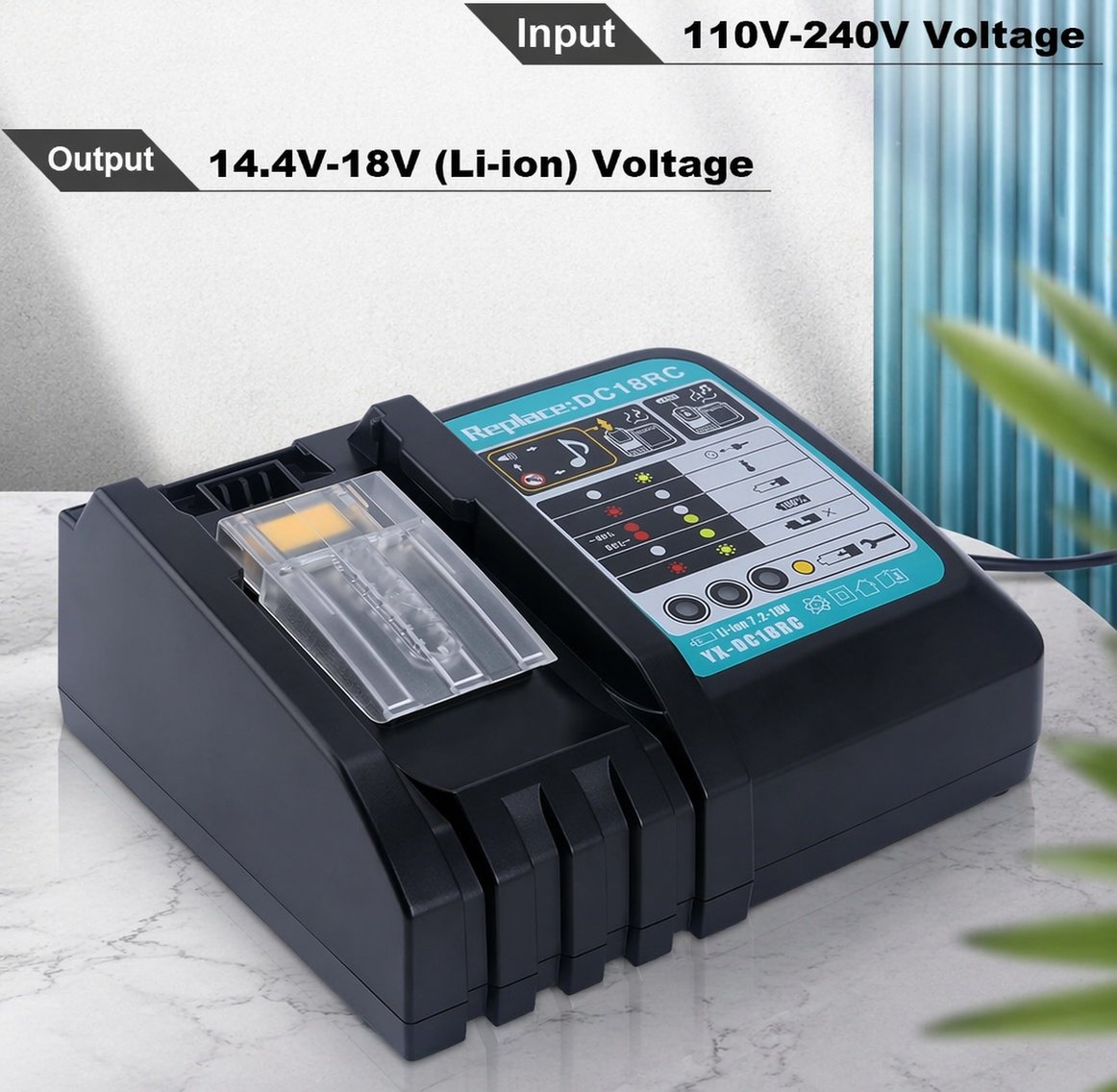 Makita DC18RC charger LED indicator lights