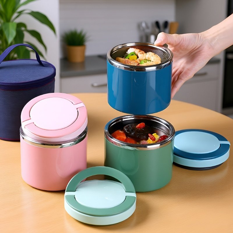 Large Capacity 630ml Portable Food Grade Stainless Steel Insulated Lunch Box