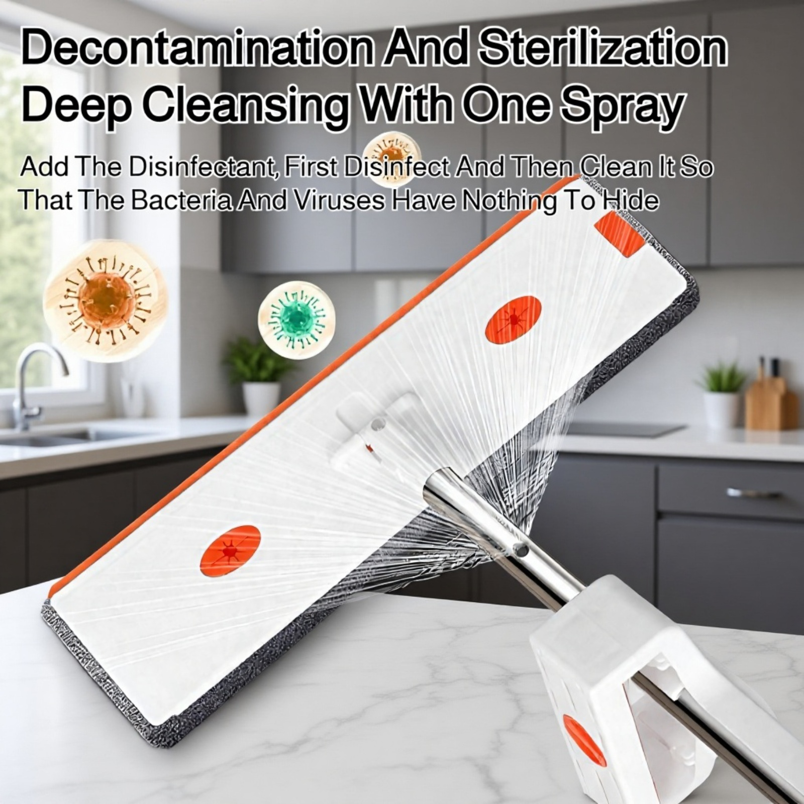 Spray Mop for Home Use - One-Pass Clean, Hands-Free, Lazy Cleaning Tool, Wet & Dry Dual Use