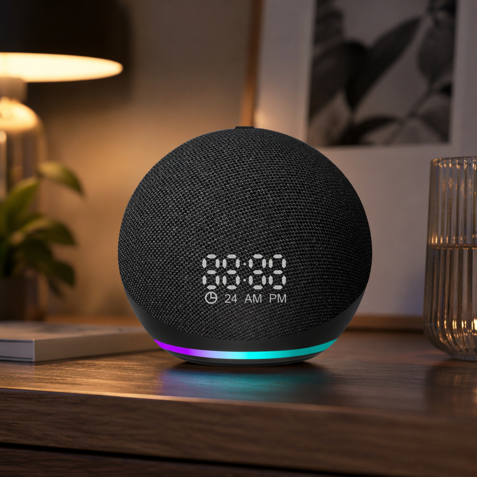 Cross-border best-selling alaxe clock Bluetooth speaker, fabric mini speaker with heavy subwoofer, d