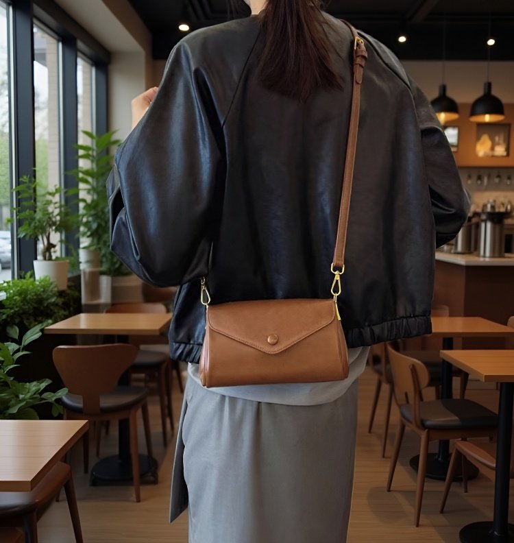 세련된 아코디언 크로스백 옆면 이미지