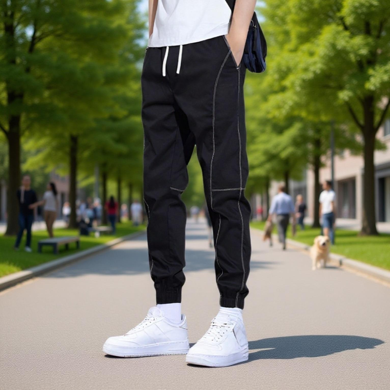 メンズカジュアルパンツ春と秋メンズパンツゆったり夏オーバーオールメンズパンツメンズハーレムパンツハンサム個性パンツ