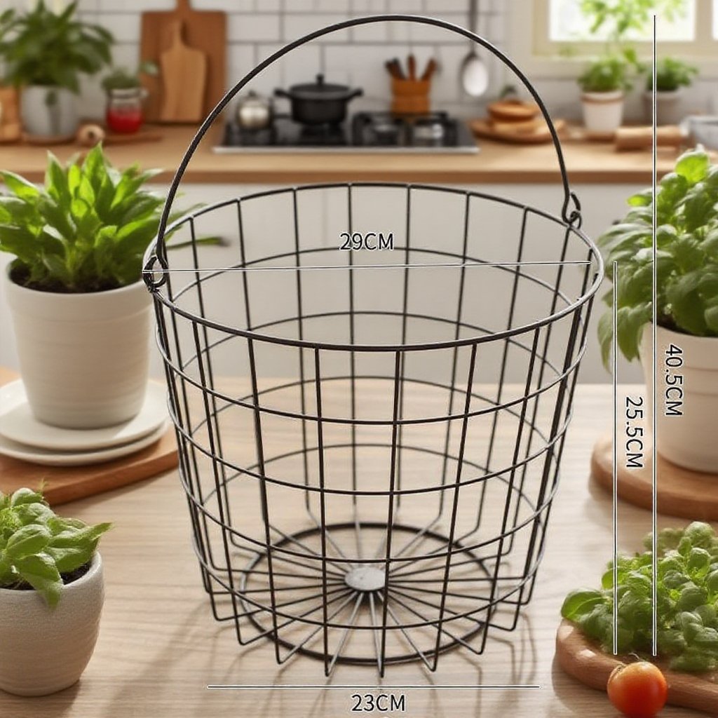 Retro wrought iron storage bucket