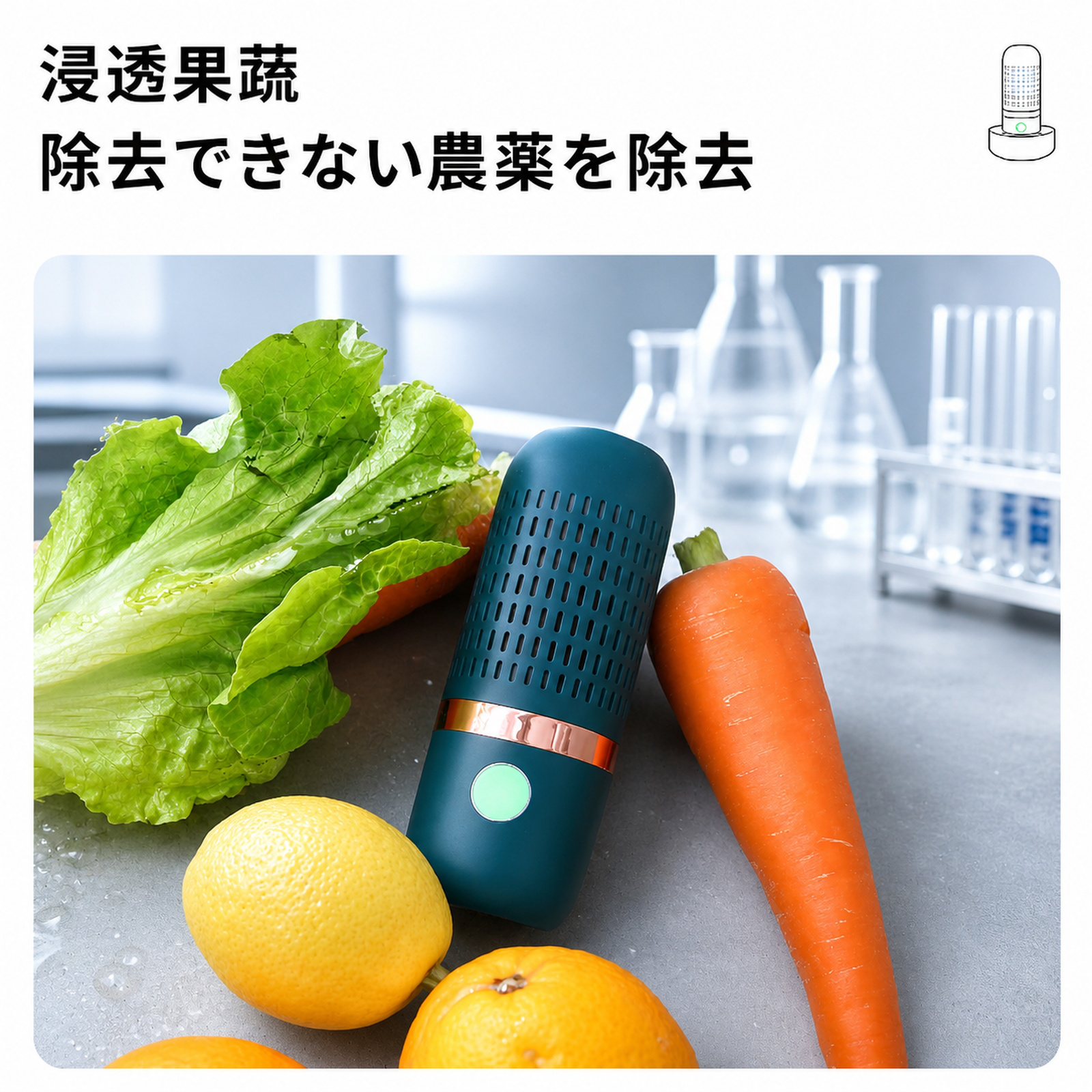野菜と果物の殺菌・農薬除去洗浄機