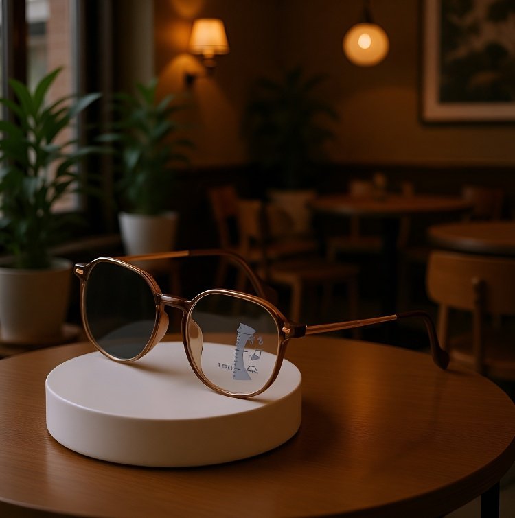 光感多焦点老眼鏡 高精細ブルーライトカット遠近両用メガネ