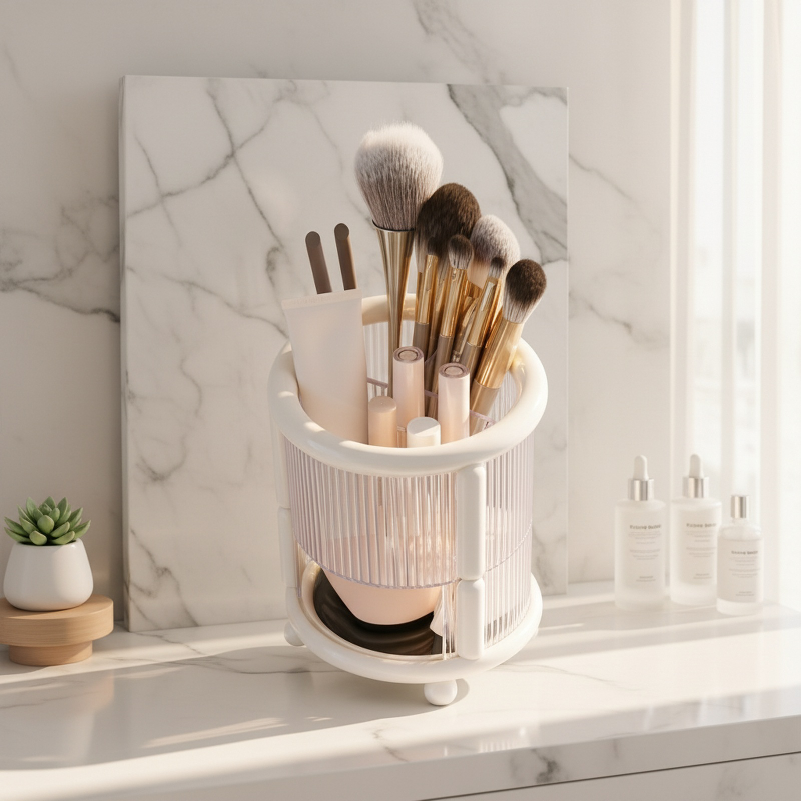 Multifunctional Cosmetics Storage Box Lipstick Eyebrow Pencil Brush Minimalist INS Style