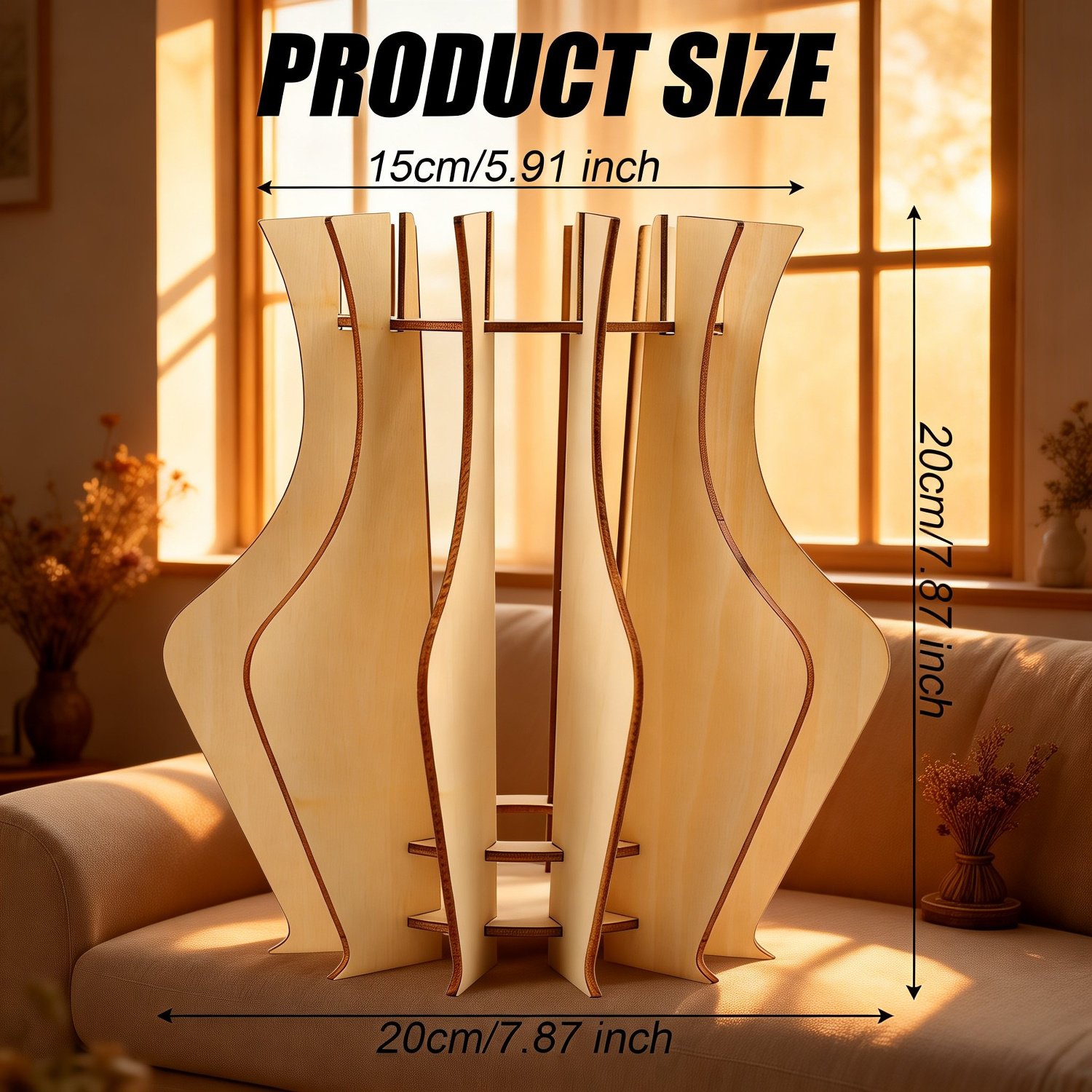 Wooden Flower Vase Stand Home Decoration Ornament