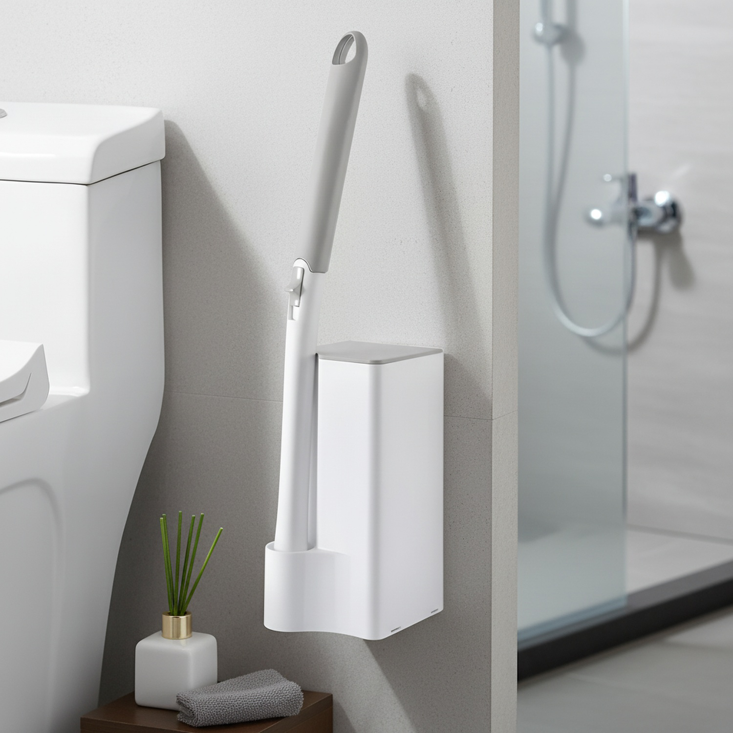 Home Bathroom Wall-mounted Cleaning Brush, Thorough Dirt Removal