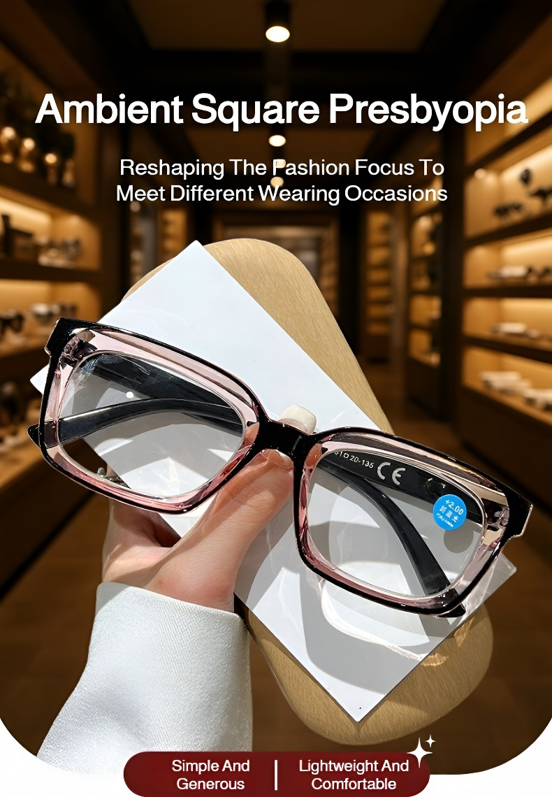 Stylish anti-blue light reading glasses close-up