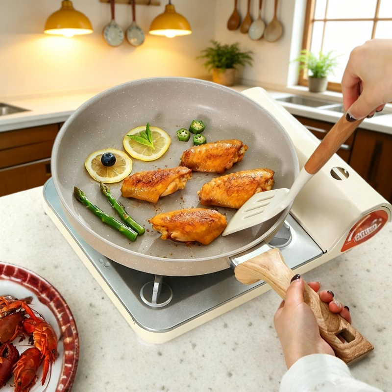 Energieeffiziente Pfanne mit Steinbeschichtung