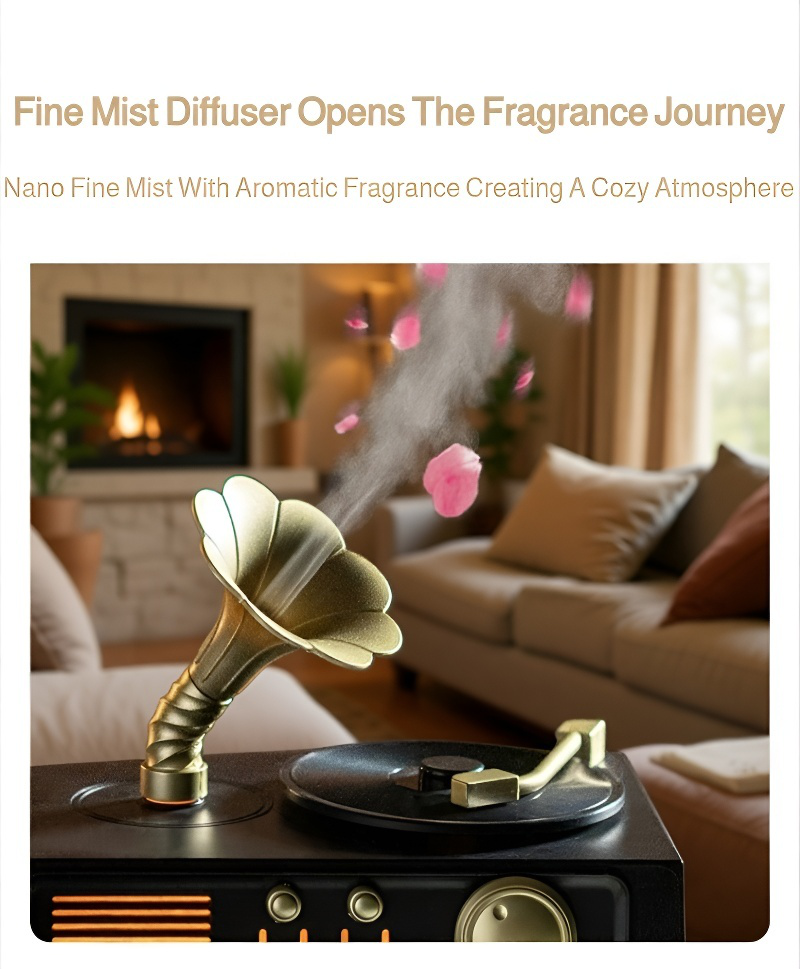 Gramophone humidifier providing comfortable air moisture