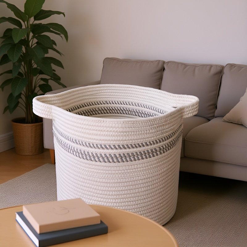 سلة عملية لترتيب الأغراض في غرفة المعيشة