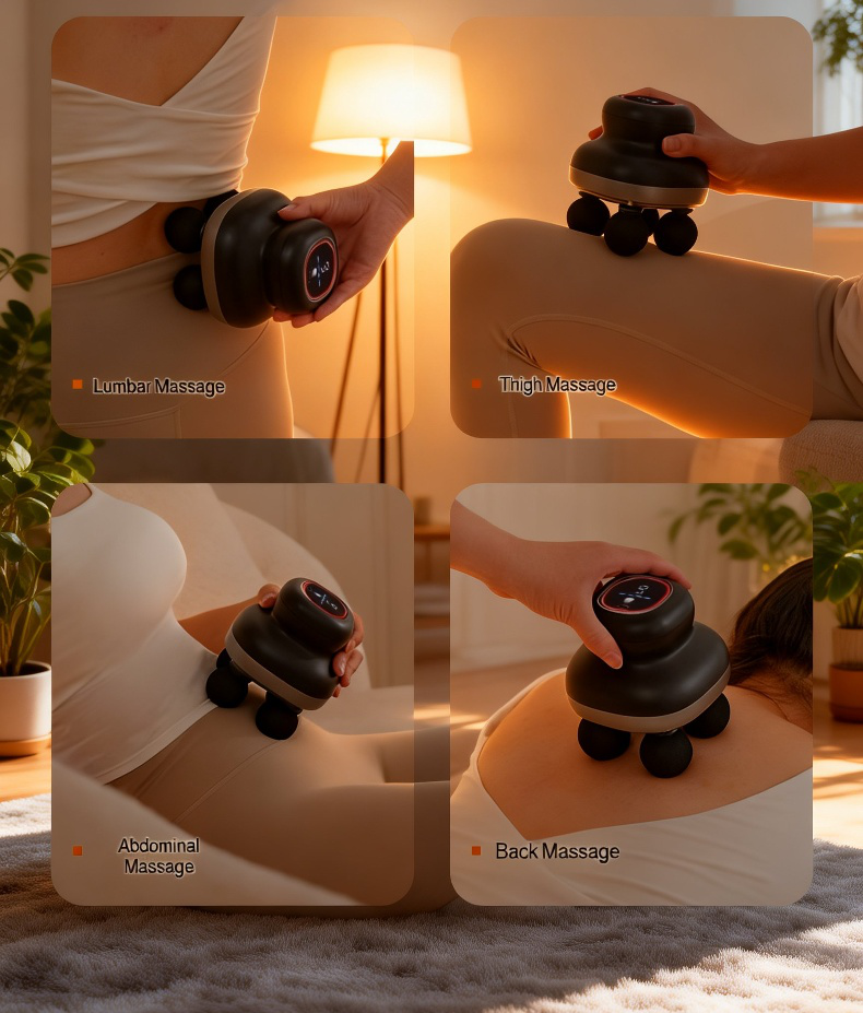 Rechargeable multifunctional muscle massager for home and gym use