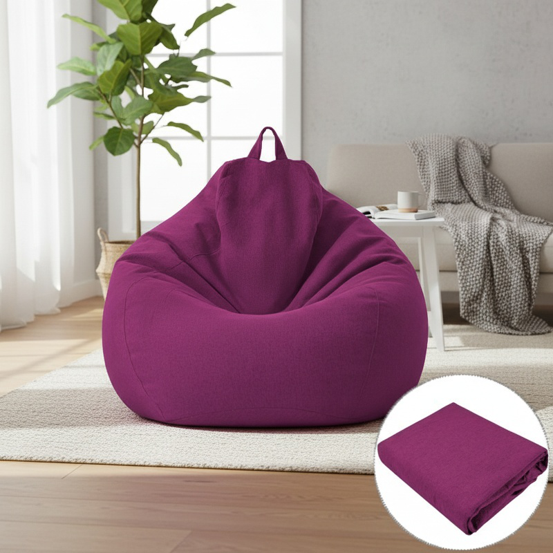 Cotton and Linen Lazy Sofa Chair Cover Bean Bag Sofa Cover Japanese Style Fabric Chair Cover