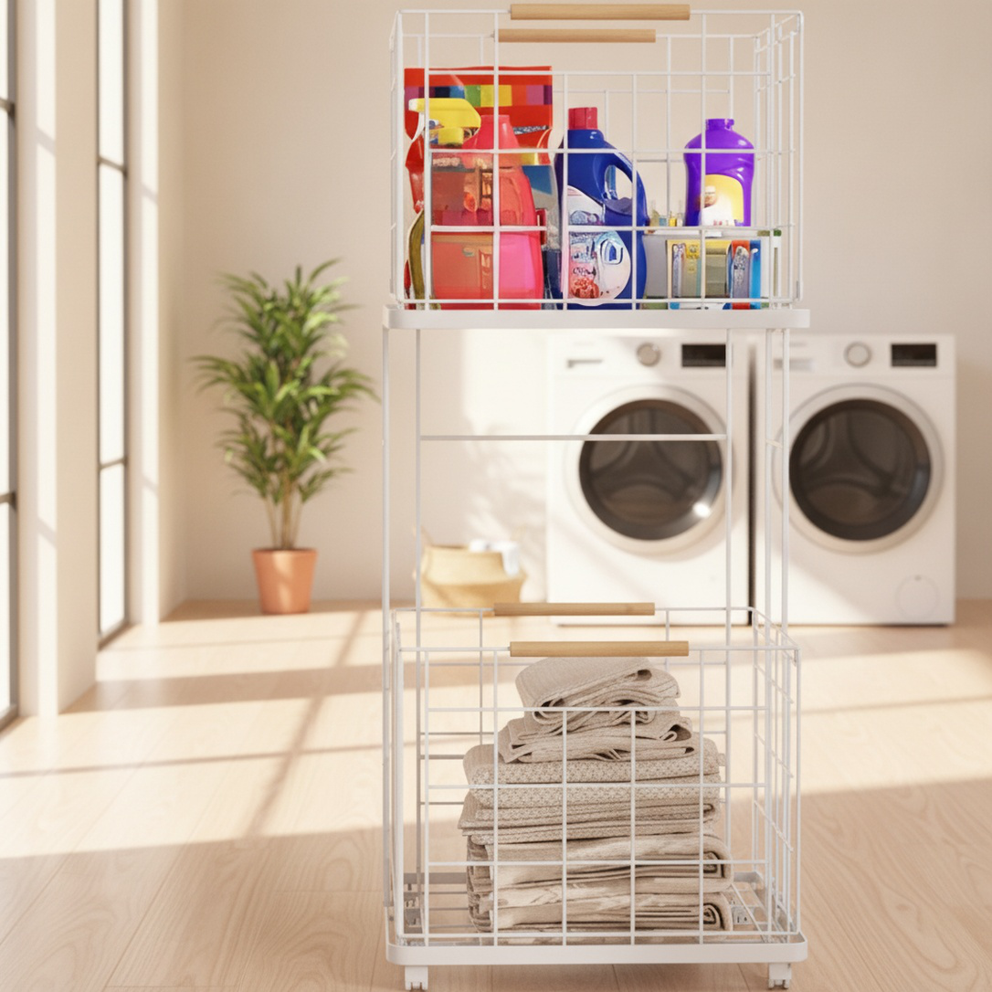 Modern laundry basket with detachable inner bag