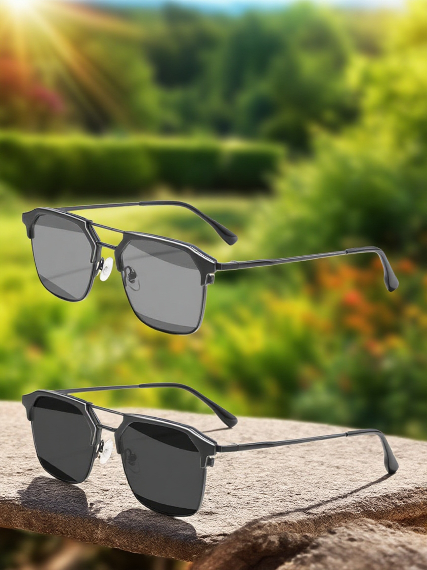 스마트 줌 기능이 탑재된 근시 안경 착용 모습