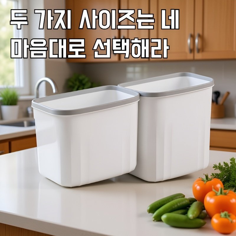 수납형 주방 휴지통, 뚜껑이 있는 벽걸이 쓰레기통