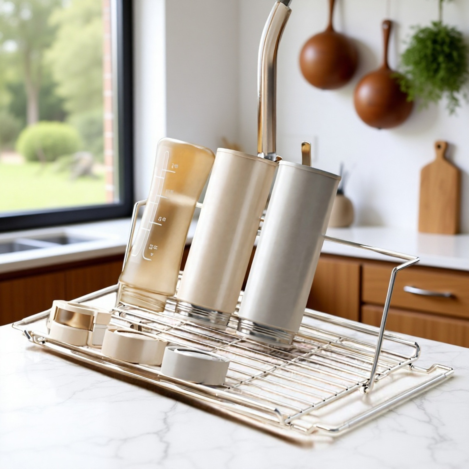 Égouttoir de cuisine extensible en acier inoxydable, compatible lave-vaisselle