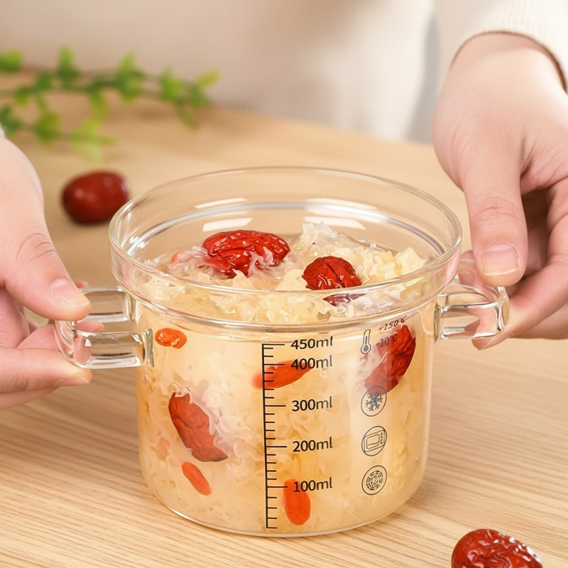 Kleiner Glas-Kochtopf für den Hausgebrauch