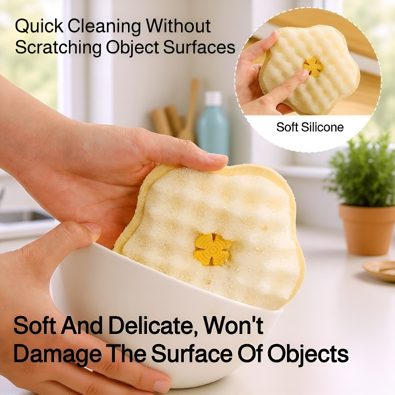 Double-sided Suction Cup Dishwashing Cloth for Kitchen Cleaning