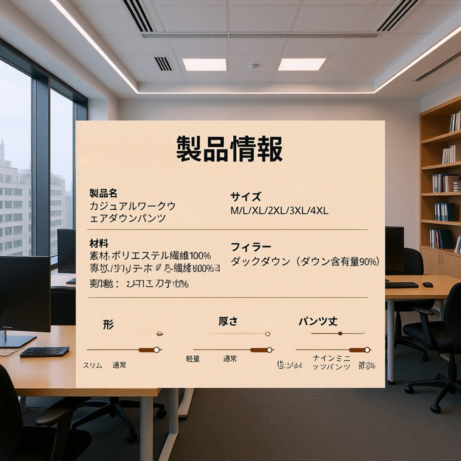 冬用防風・防水フリースワークパンツ