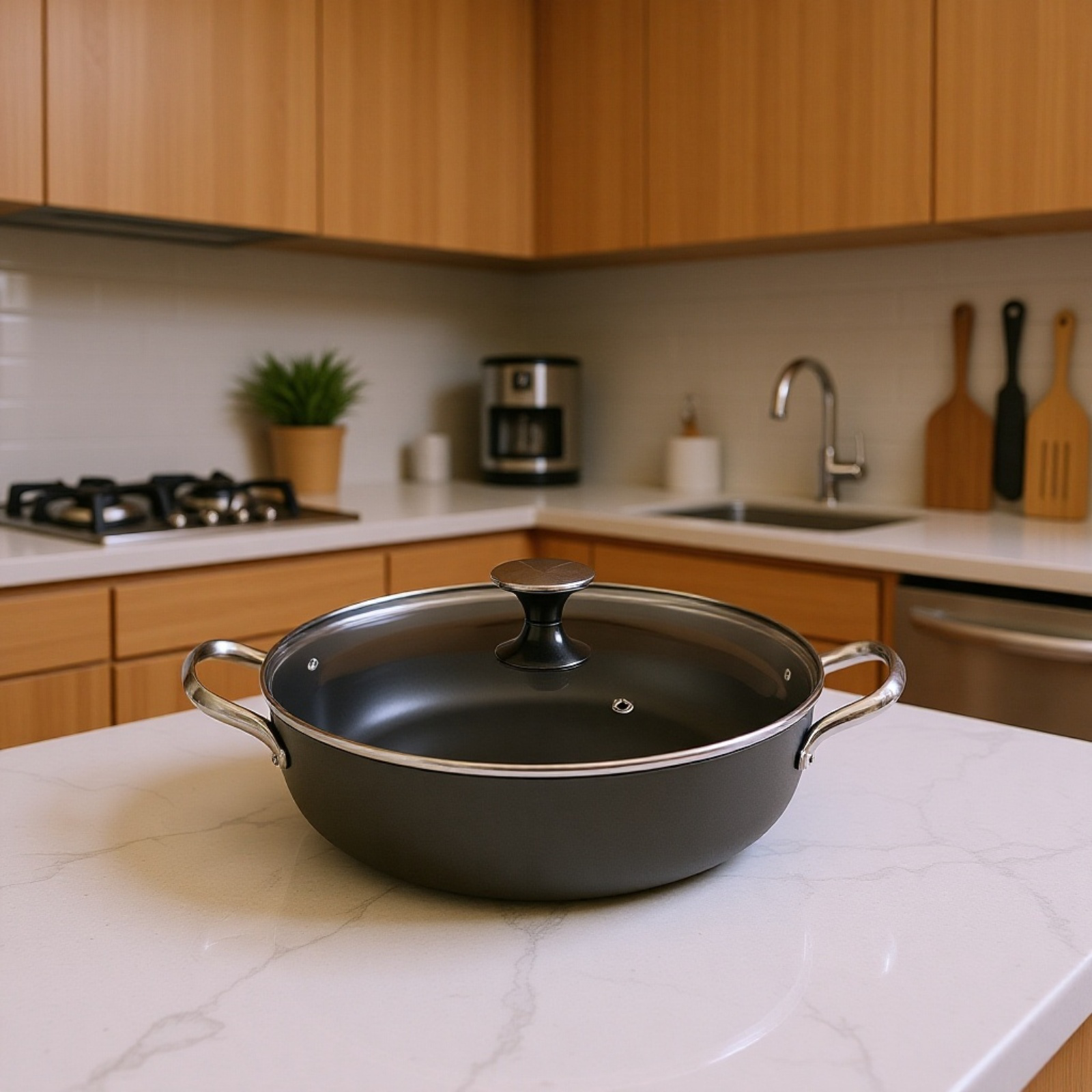 シーフードシチュー鍋、鋳物ホーロー鍋、浅型シチュー鉄鍋、昔ながらの鉄鍋、家庭用テフロン加工シチュー鍋、スープ鍋、両耳鉄鍋