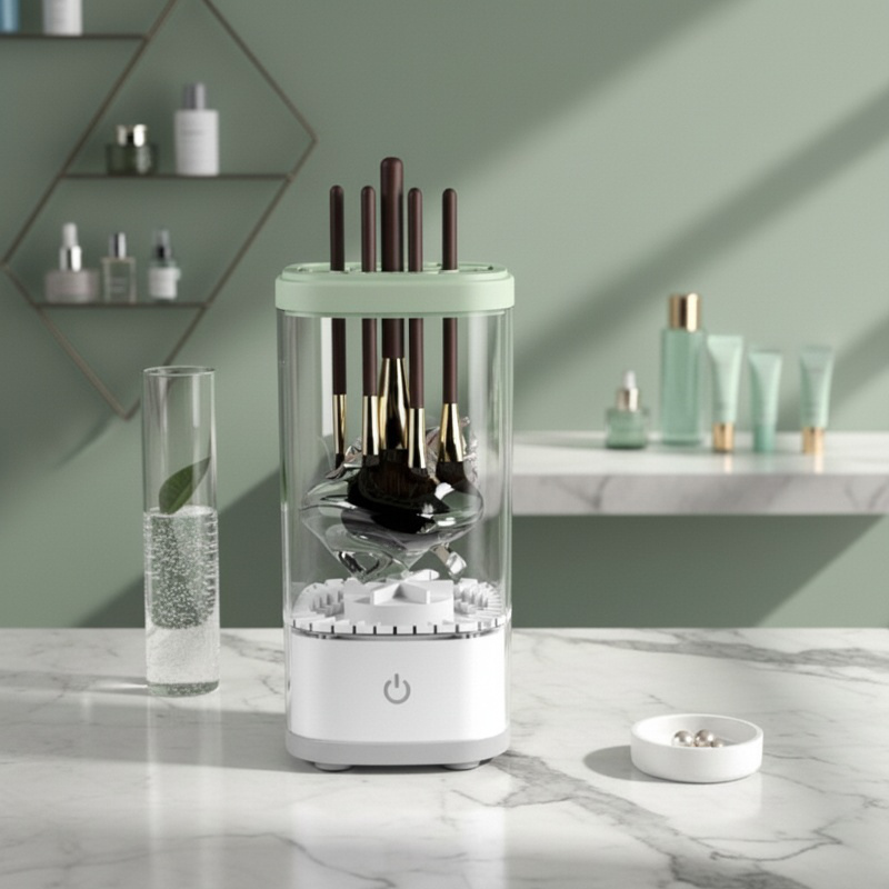 Appareil automatique de nettoyage de pinceaux de maquillage