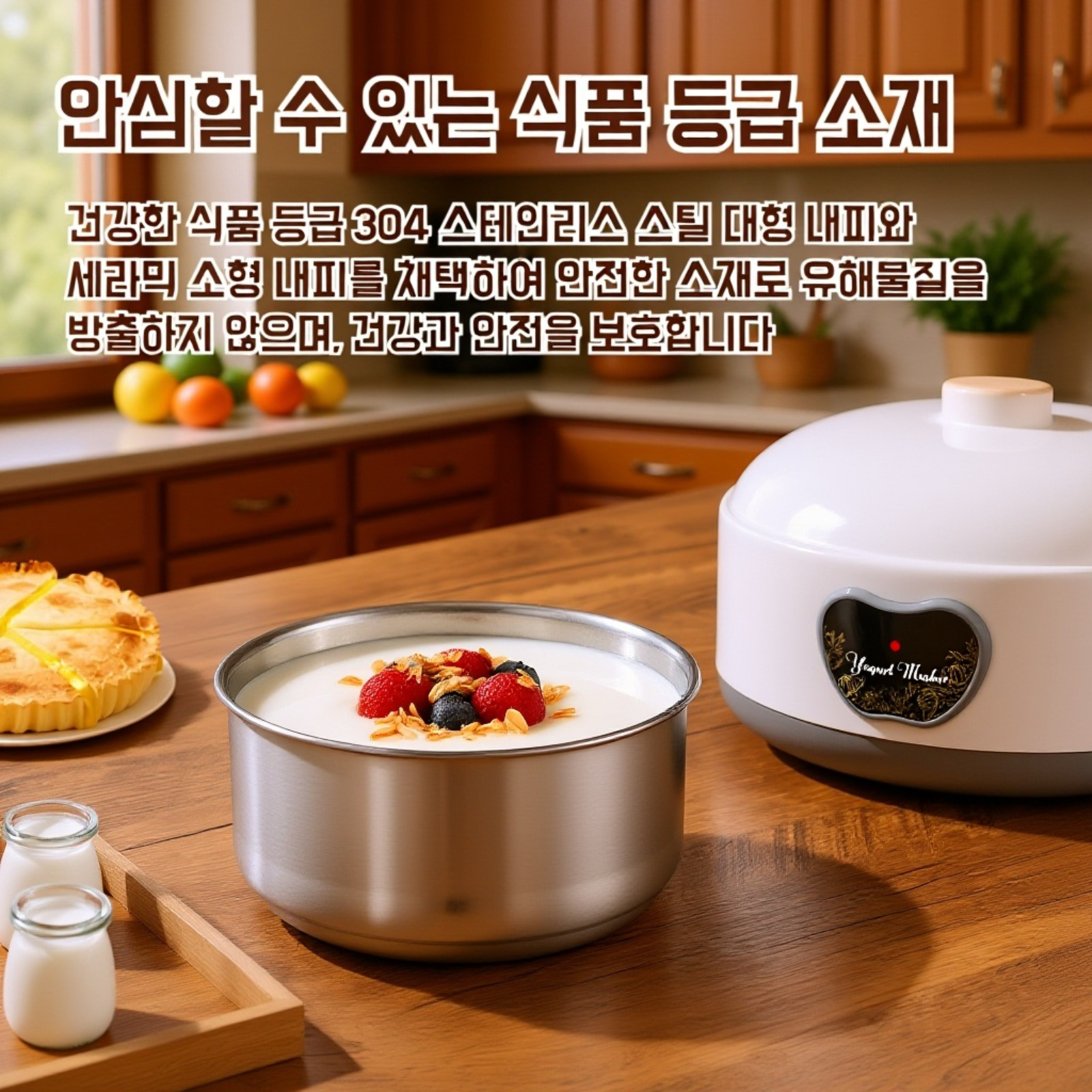 소형 요거트 제조기와 신선한 요거트