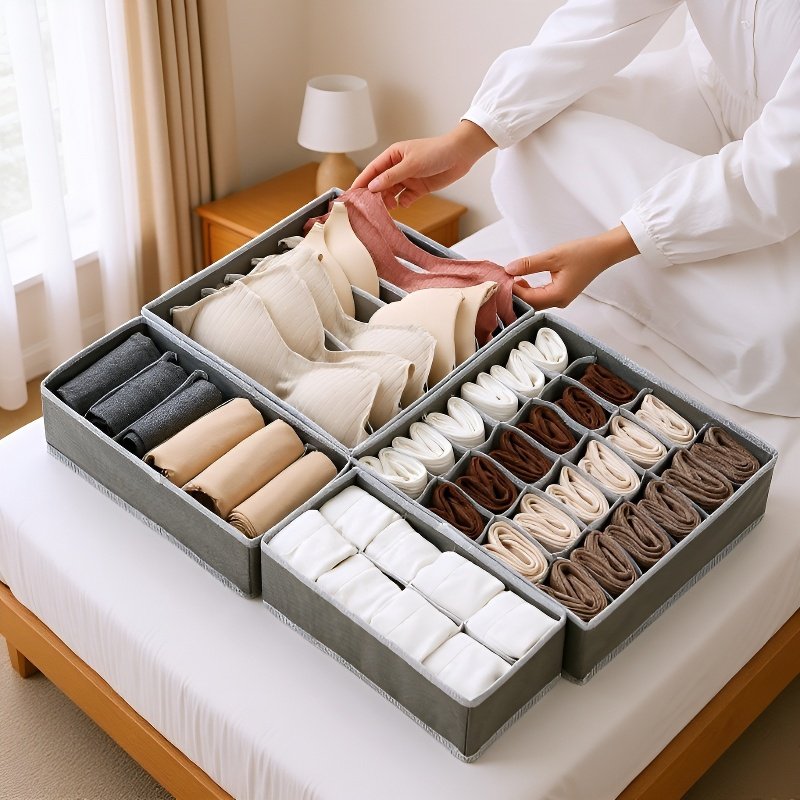 衣類整理用引き出し仕切りボックス 4個セット