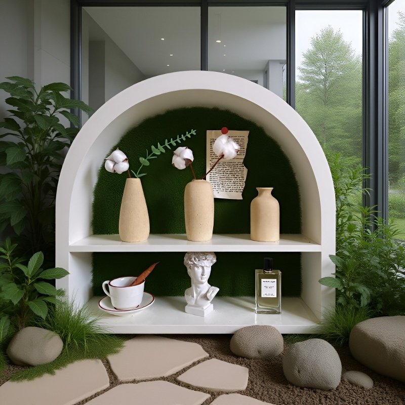 Minimalista stílusú fehér kerámia váza