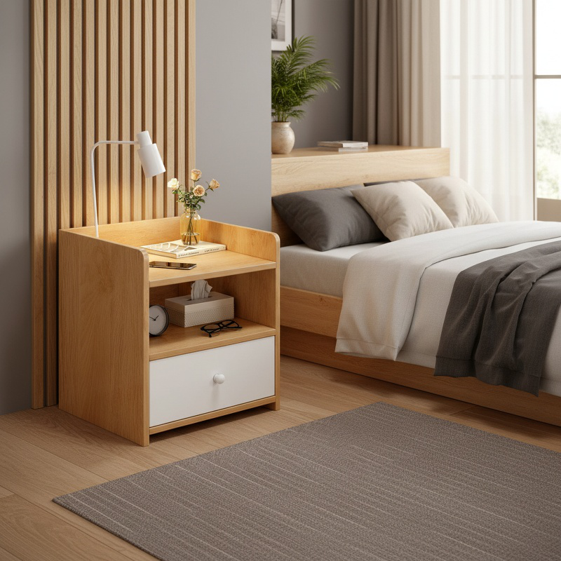 Table de nuit élégante avec espace de rangement
