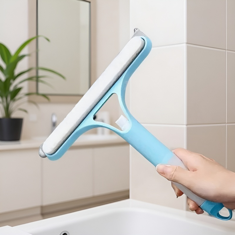 Raclette de douche 3-en-1 nettoyeur de vitres pour salle de bain