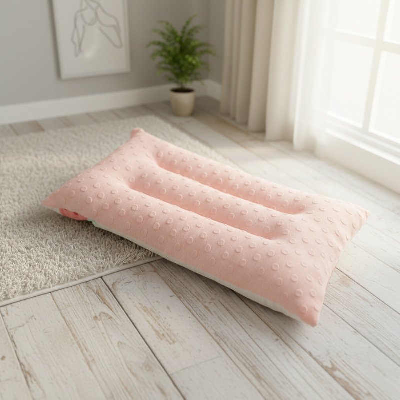 Natural Cotton Grooved Baby Pillow, Breathable & Moisture Wicking, Shape A