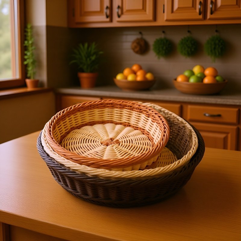 모조 라탄 짠 바구니