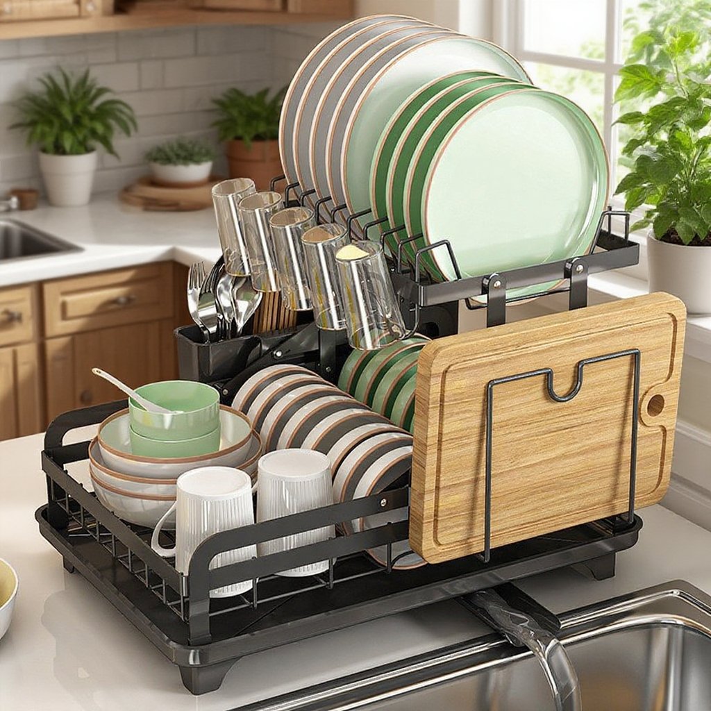 주방 테이블 그릇 물빼기 선반