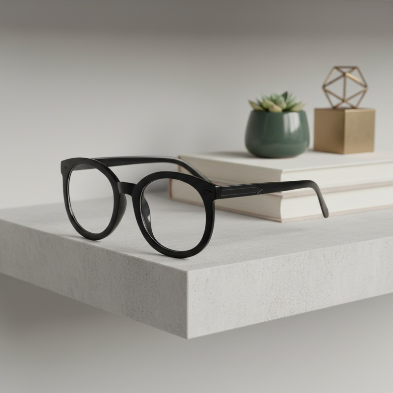 Monture de lunettes sans correction pour femme au visage rond