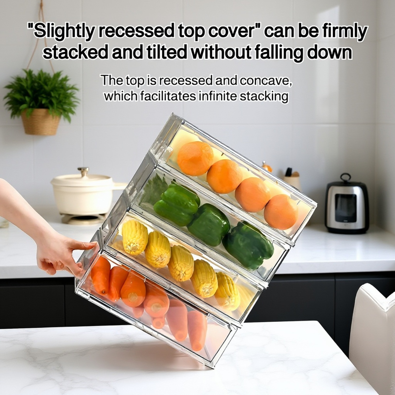 Vegetable Transparent Refrigerator Storage Drawer, Fresh-Keeping Box for Fruits and Vegetables