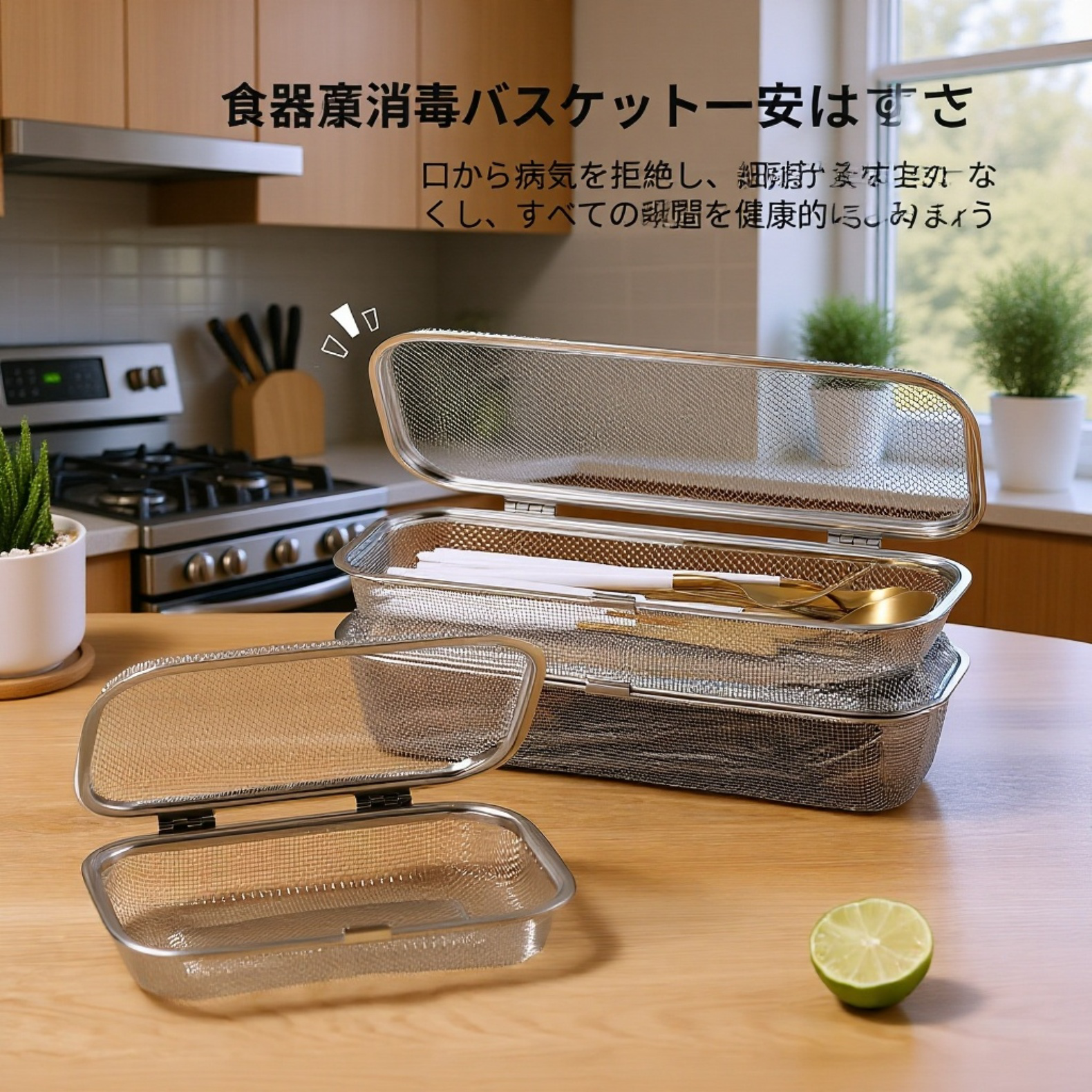 304ステンレス製食器浸漬自動洗浄バスケット防散落