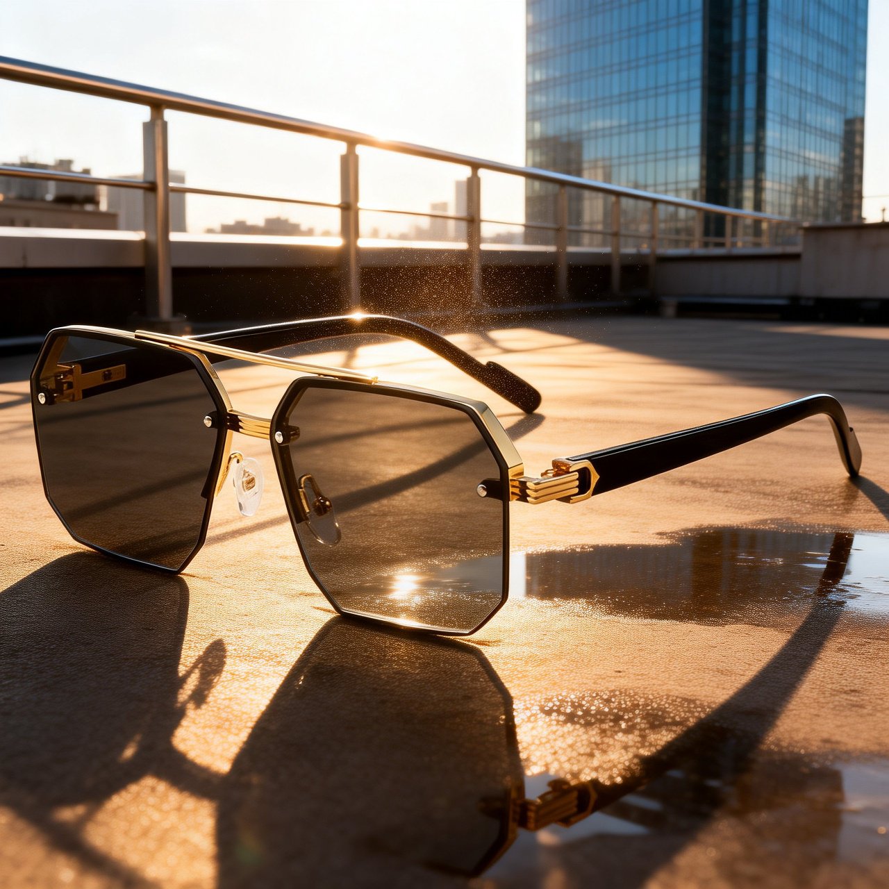 Sports Glasses with Metal Embellishment Antifog Sunscreen Blurred Vision