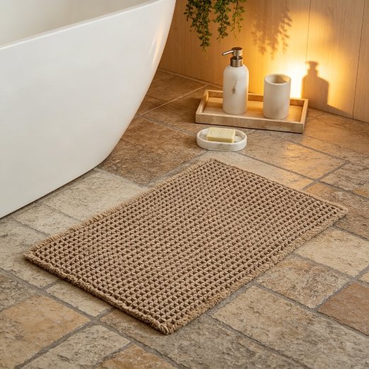 Tapete absorbente de agua, de secado rápido y antideslizante para baño y hogar