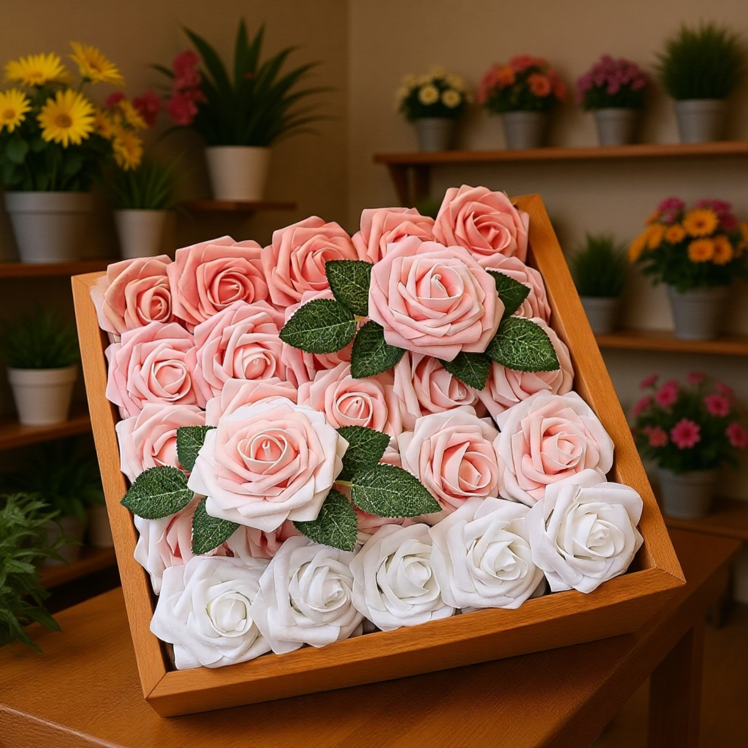 Bouquet of 25 Artificial Roses Fake Flowers