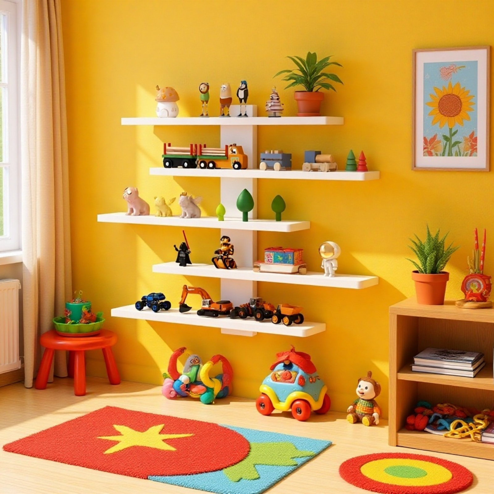 収納ラック コンパートメント付きディスプレイ棚