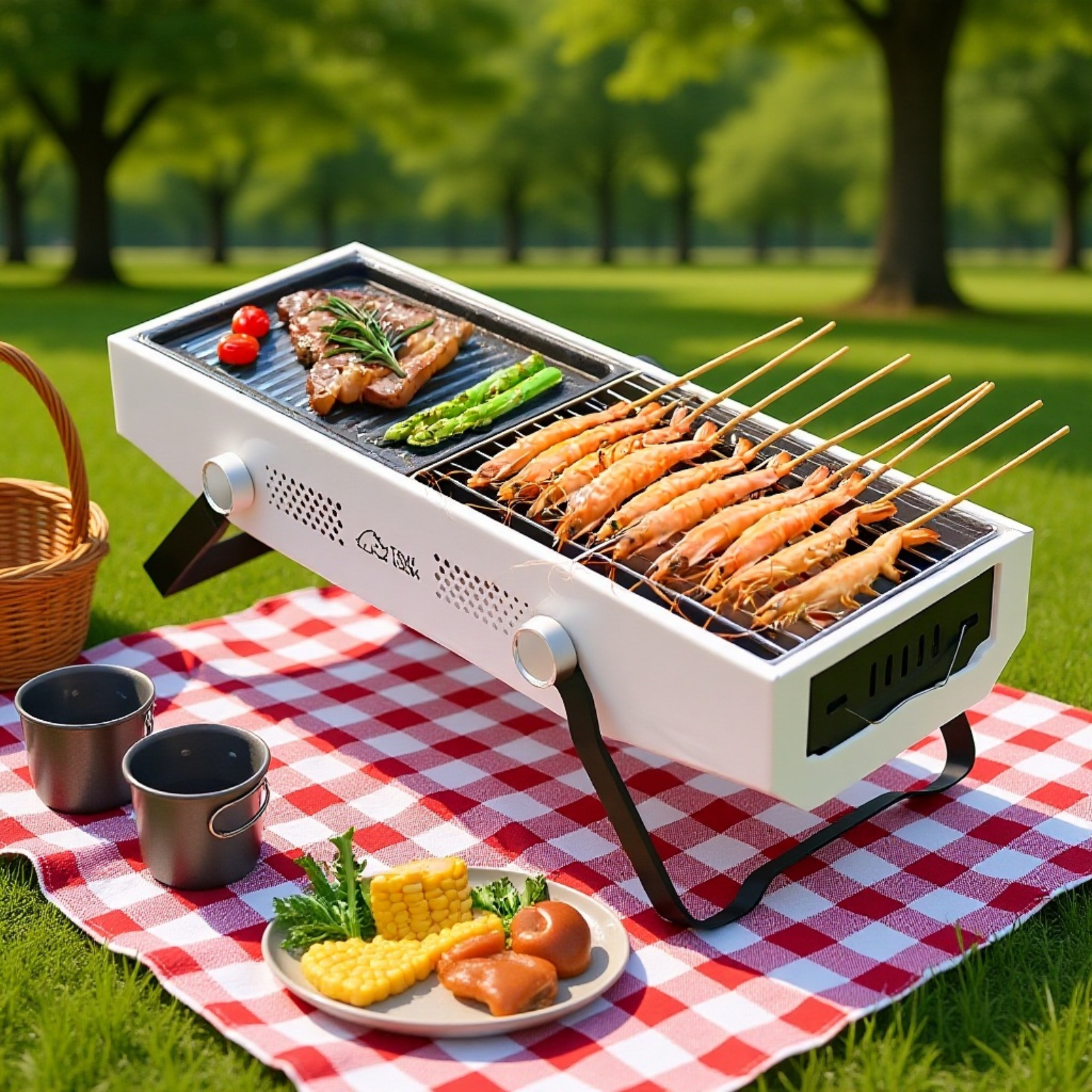 شواية تانلو الخارجية، موقد شواء، أدوات شواء منزلية بدون دخان، شواية لحوم، شواية أسياخ