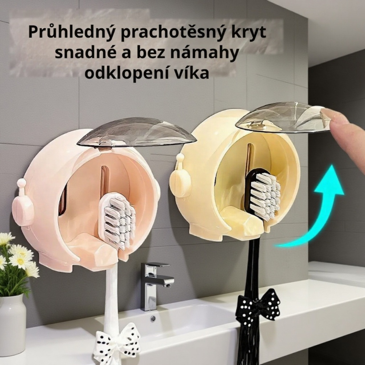 Nástěnný držák na zubní kartáčky astronaut s dvěma sloty na karty