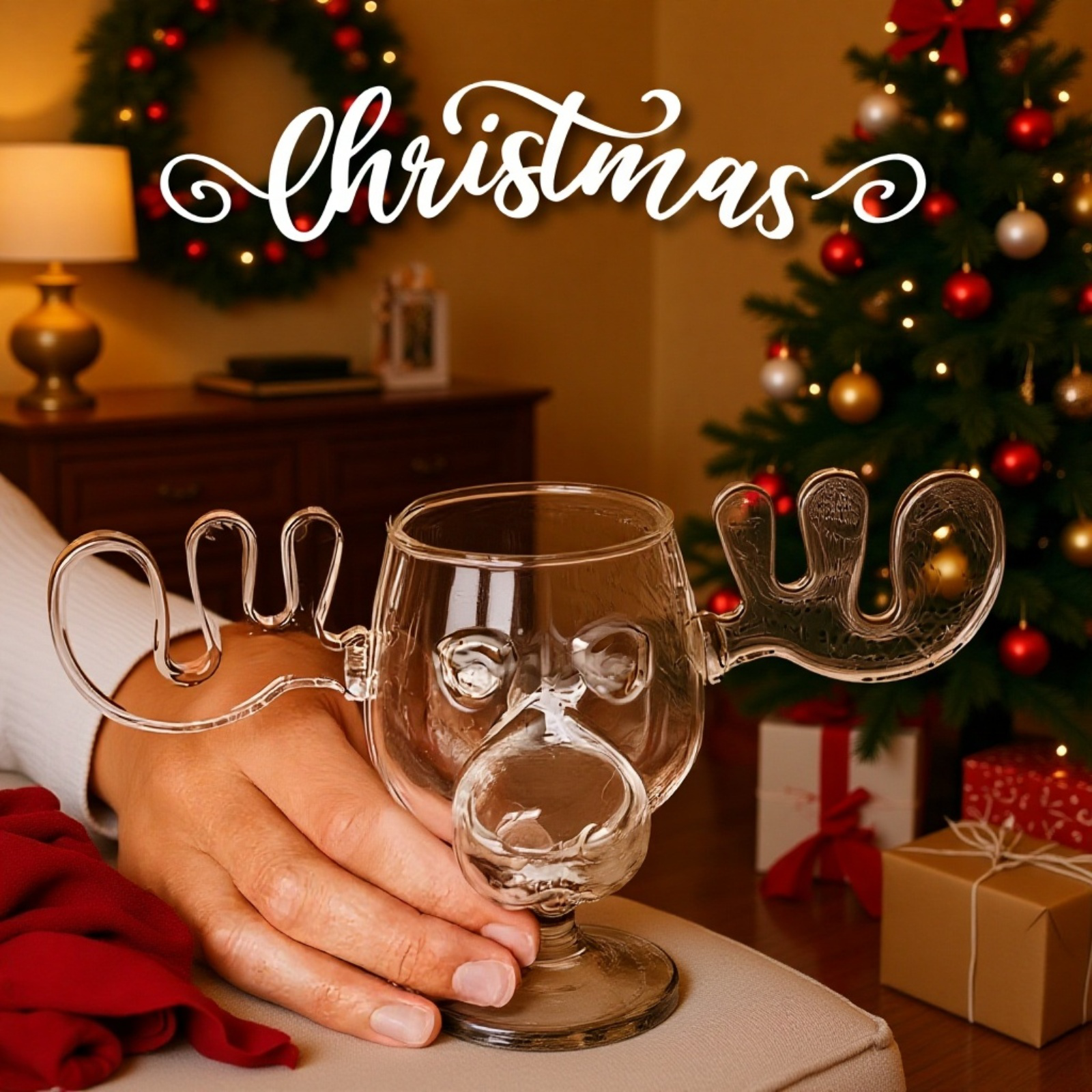 創意トナカイガラスカップの全体画像