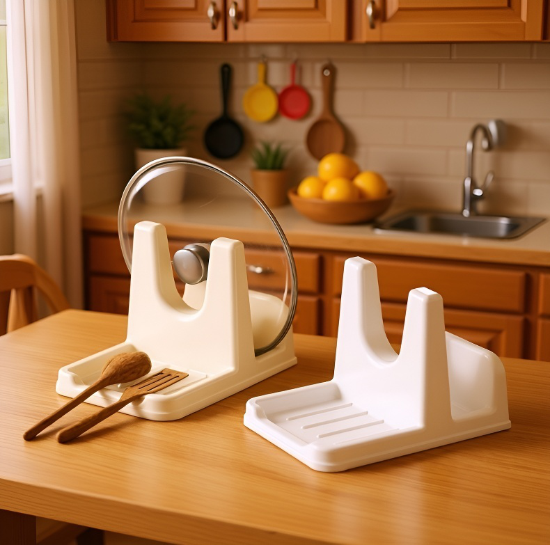 물빠짐 기능이 강조된 주방 선반 디테일