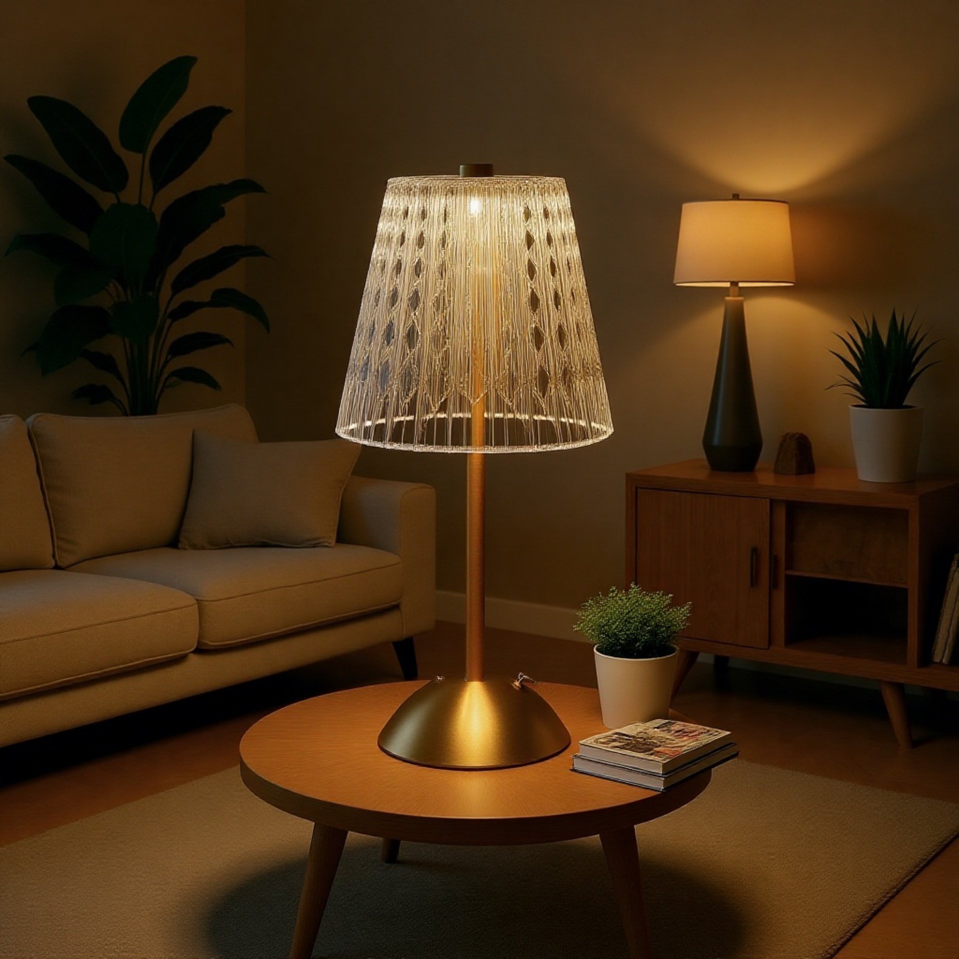 クリスタルレトロデスクランプ 3色ライトチェンジタッチLEDデスクランプ