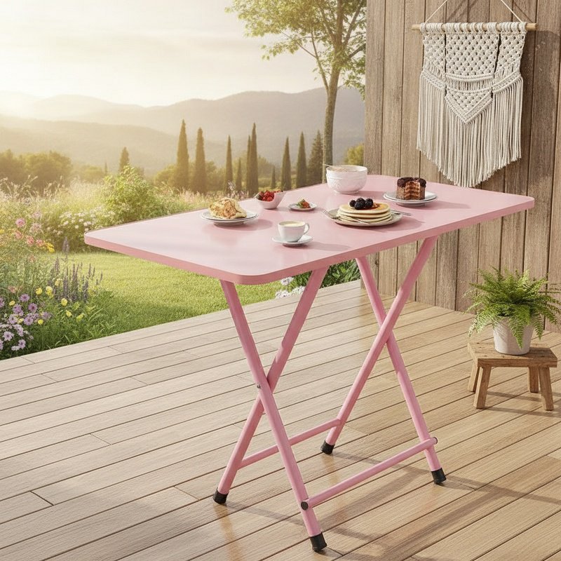 Portable folding dining table for student use