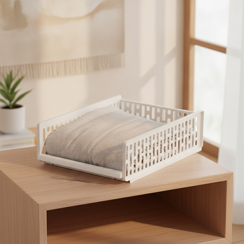 Bedroom wardrobe storage layer partition basket for closet organization